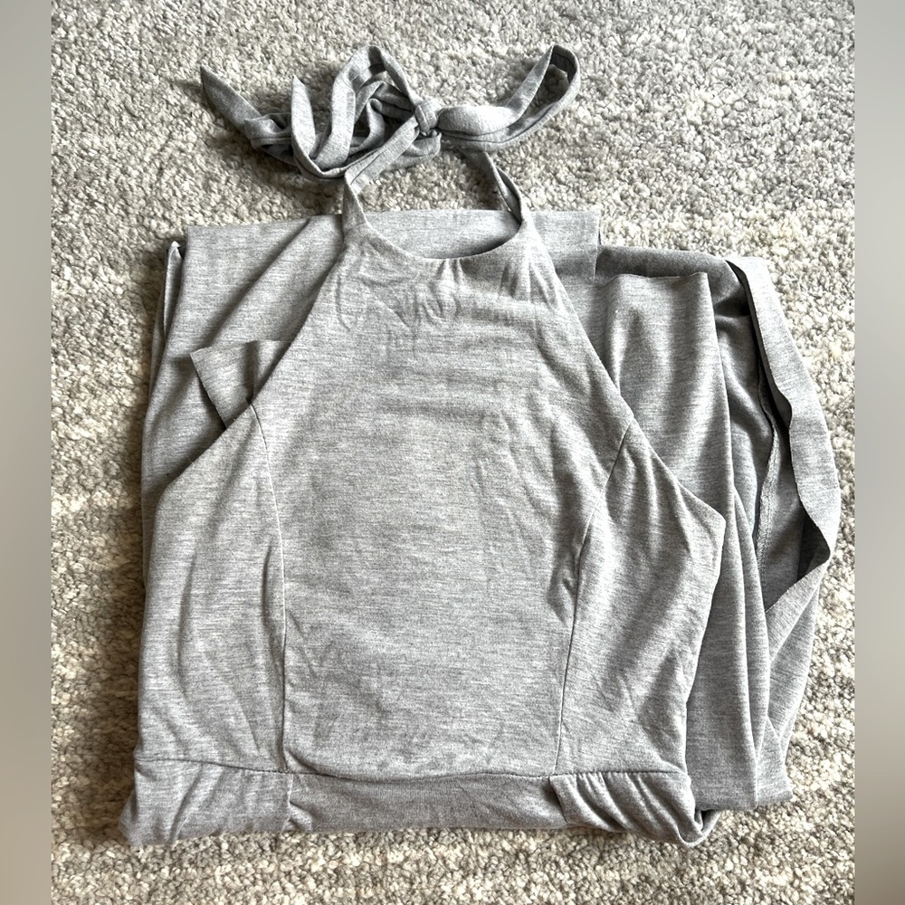 Grey maxi dress with slits